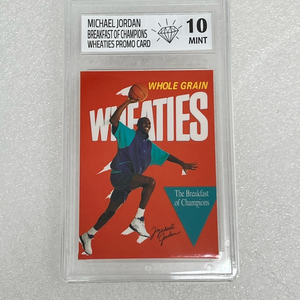 1990 Broder Michael Jordan Wheaties Card Graded Promo Card.